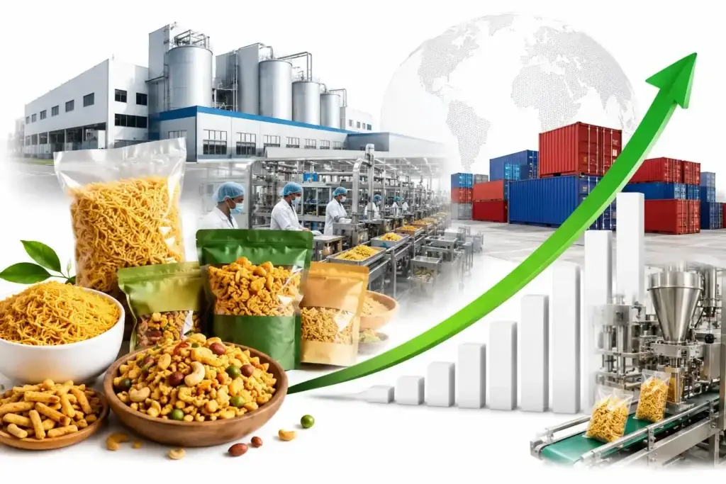 Indian namkeen industry growth and large scale snack manufacturing in India